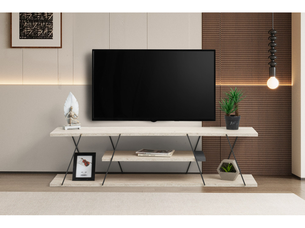 Houten TV-meubel "Canaz" - 120 x 30 x 33 cm - Beige