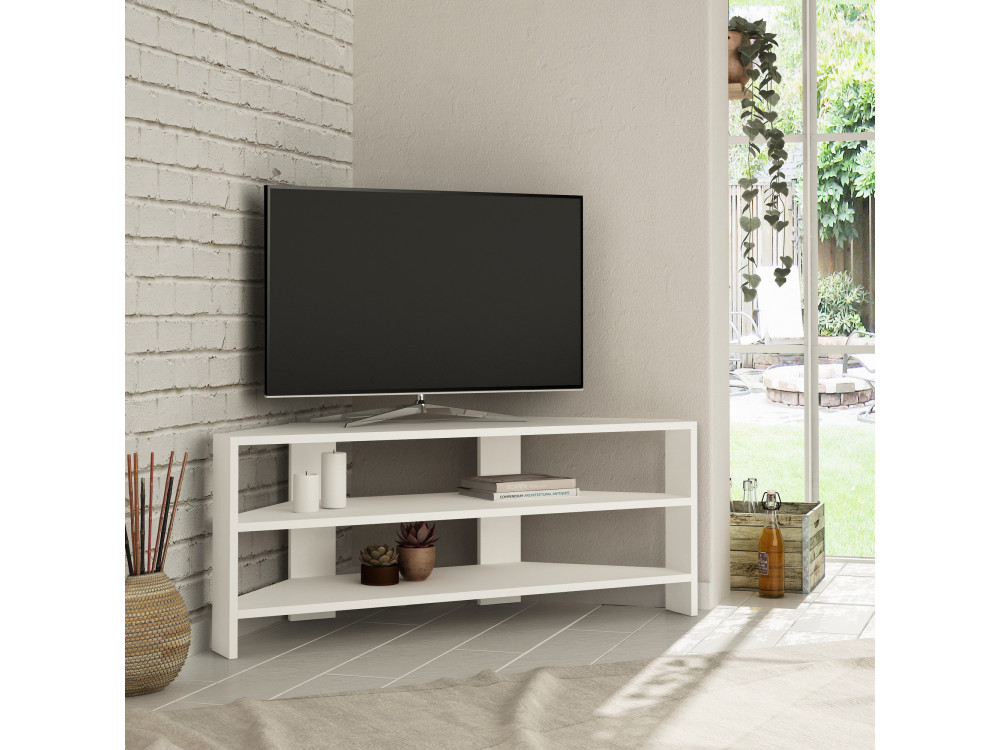 ThalesCorner" houten TV-meubel - 110 x 36 x 45 cm - Wit