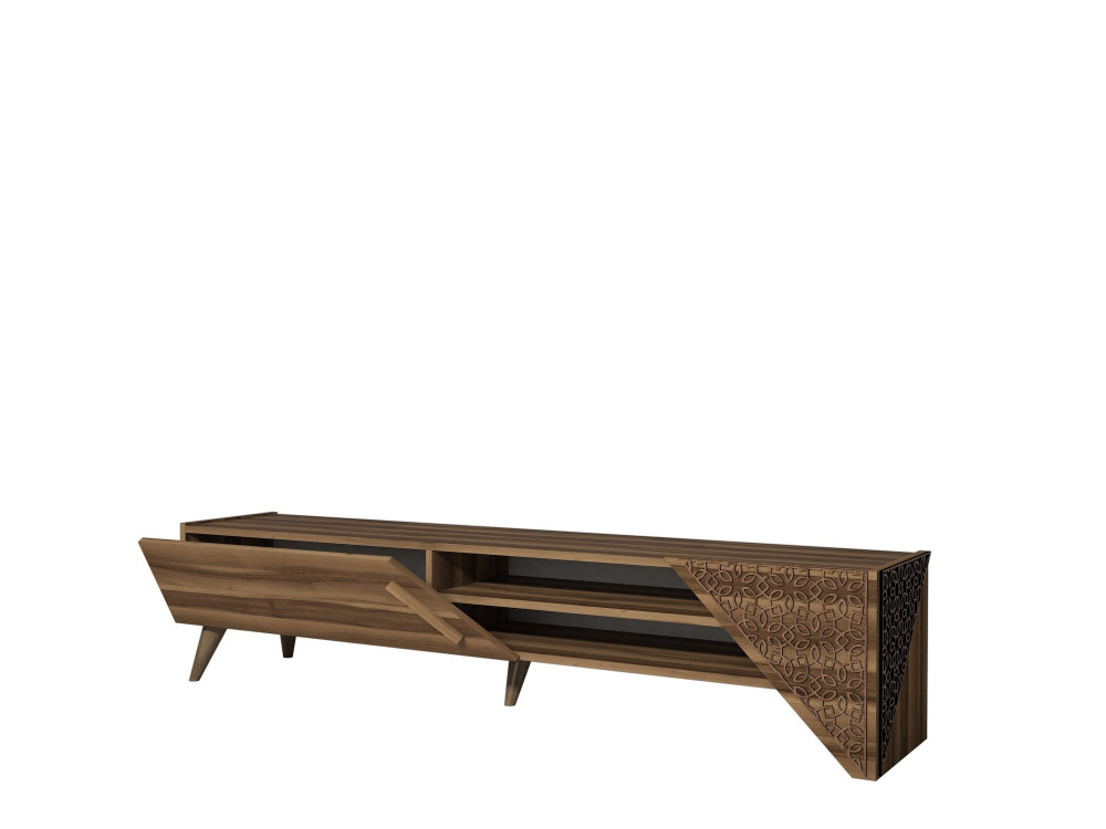 Houten TV-meubel "Beril" - 180 x 40 x 37 cm - Notelaar