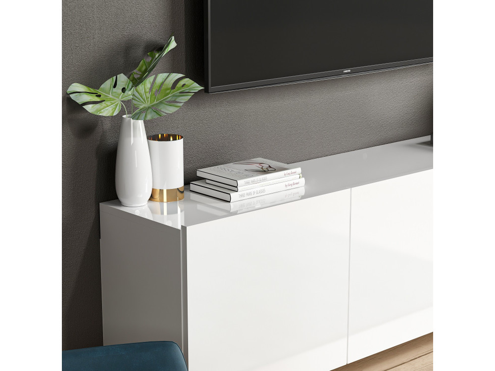 Wit" houten TV-meubel - 150 x 31 x 44 cm - Wit
