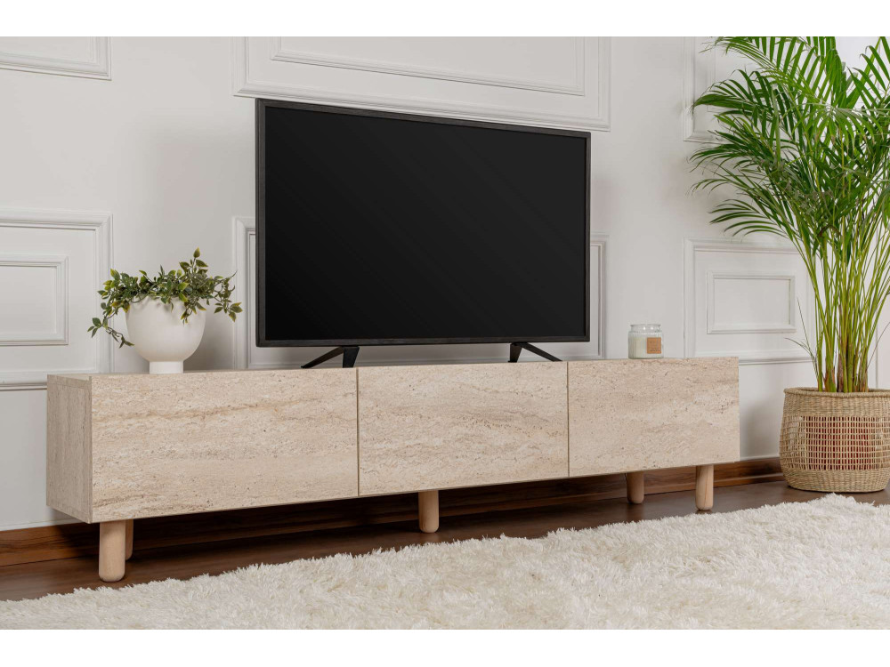 Houten TV-meubel "Alvin" - 180 x 31 x 42 cm - Beige