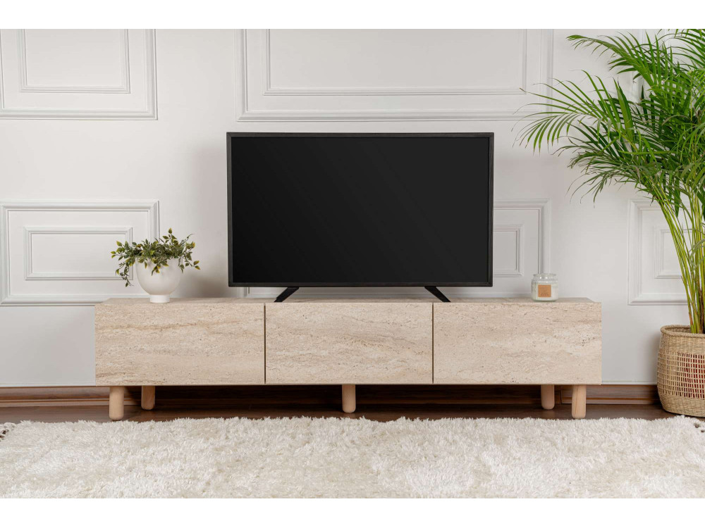 Houten TV-meubel "Alvin" - 180 x 31 x 42 cm - Beige