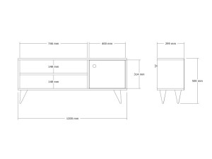 Houten TV-meubel "Jena" - 120 x 29 x 50 cm - Atlantic Pine