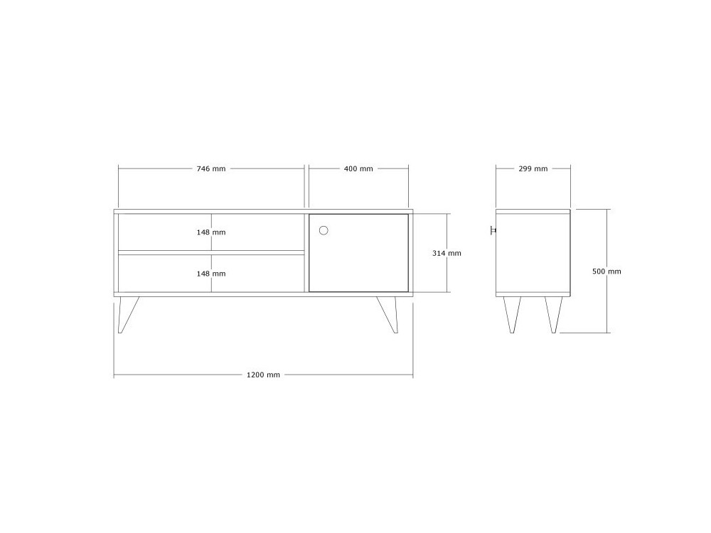 Houten TV-meubel "Jena" - 120 x 29 x 50 cm - Atlantic Pine