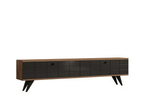 Houten TV-meubel "Alberi" - 160 x 25 x 35 cm - Antracietgrijs