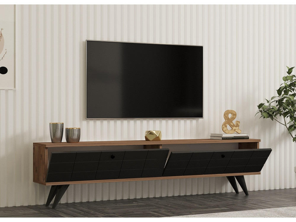 Houten TV-meubel "Alberi" - 160 x 25 x 35 cm - Antracietgrijs