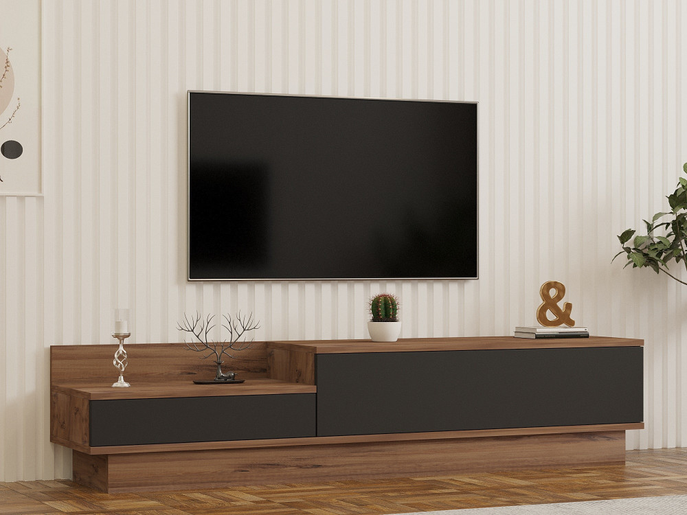 Houten TV-meubel "Asir" - 160 x 35 x 35 cm - Bruin