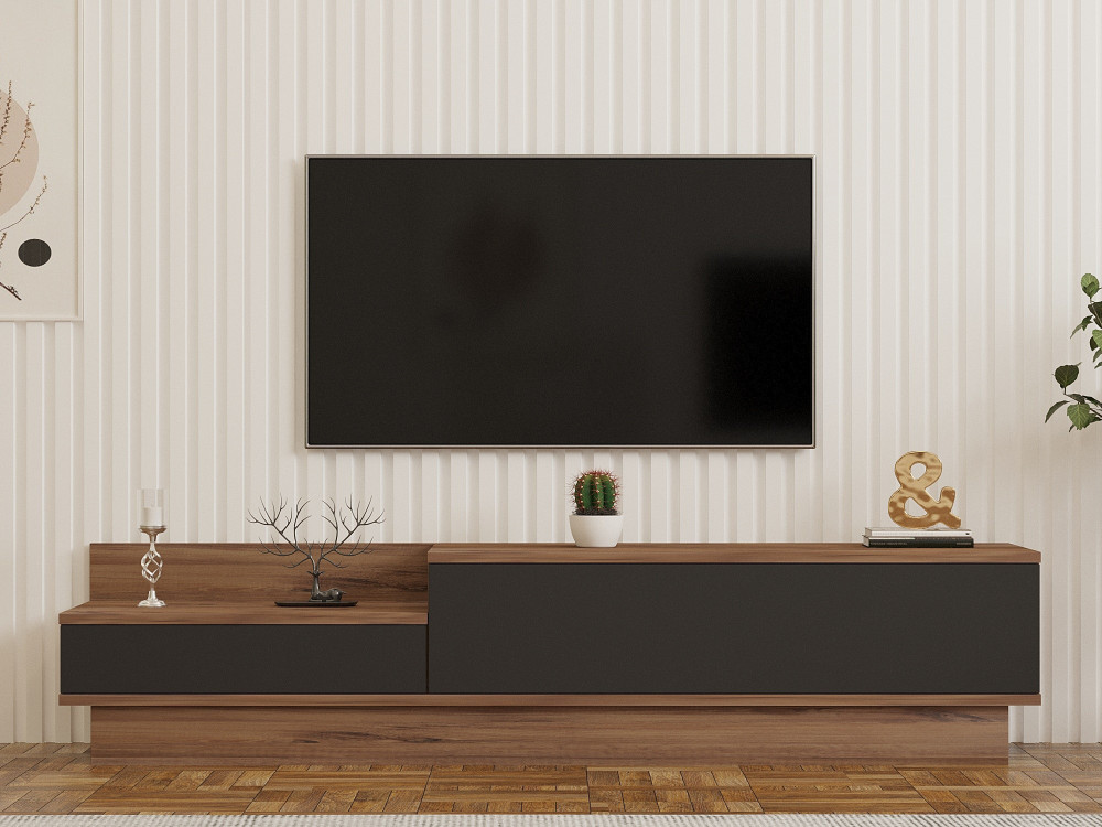Houten TV-meubel "Asir" - 160 x 35 x 35 cm - Bruin