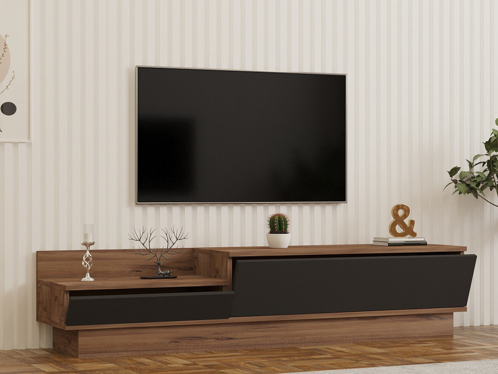 Houten TV-meubel "Asir" - 160 x 35 x 35 cm - Bruin