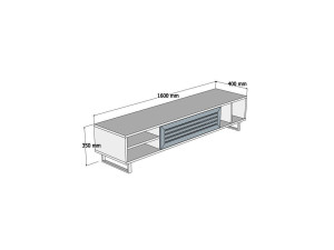 Houten TV-meubel "Eray" - 160 x 40 x 35 cm - Noten, Antraciet