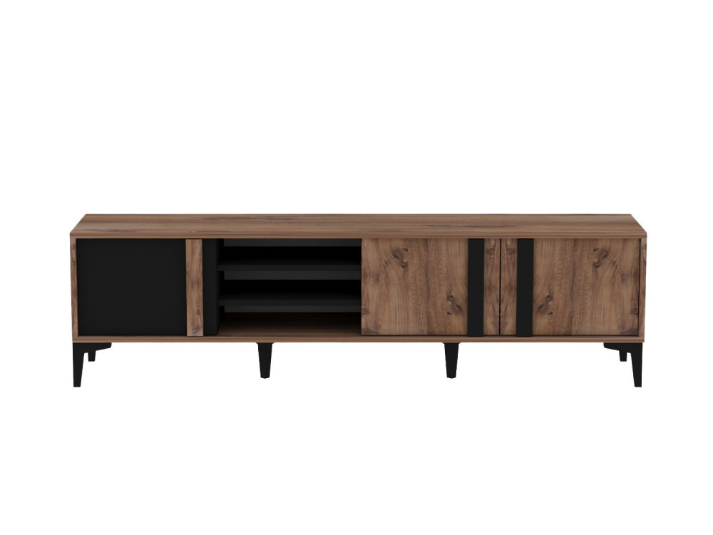 Mengu" houten TV-meubel - 180 x 40 x 50 cm - Atlantic, Antraciet