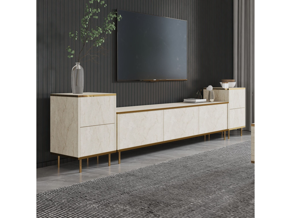 Houten TV-meubel "Imaj" - 260 x 35 x 60 cm - TravertinOr