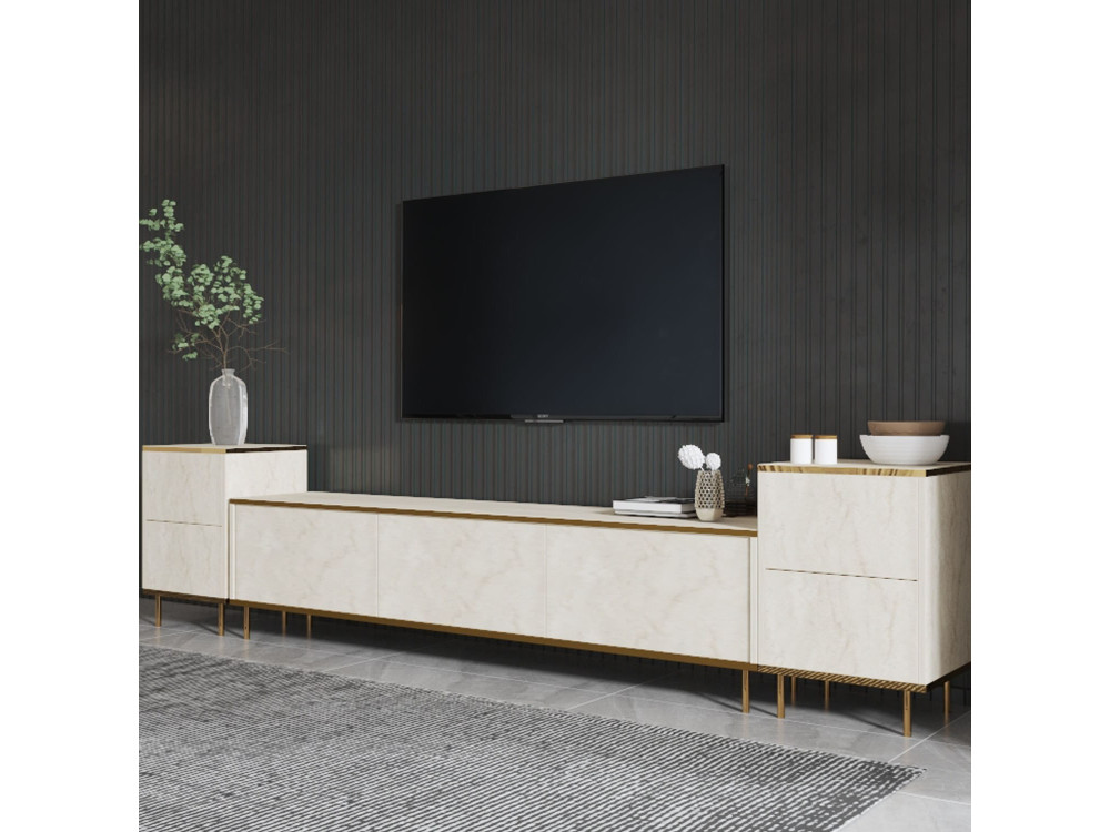 Houten TV-meubel "Imaj" - 260 x 35 x 60 cm - TravertinOr