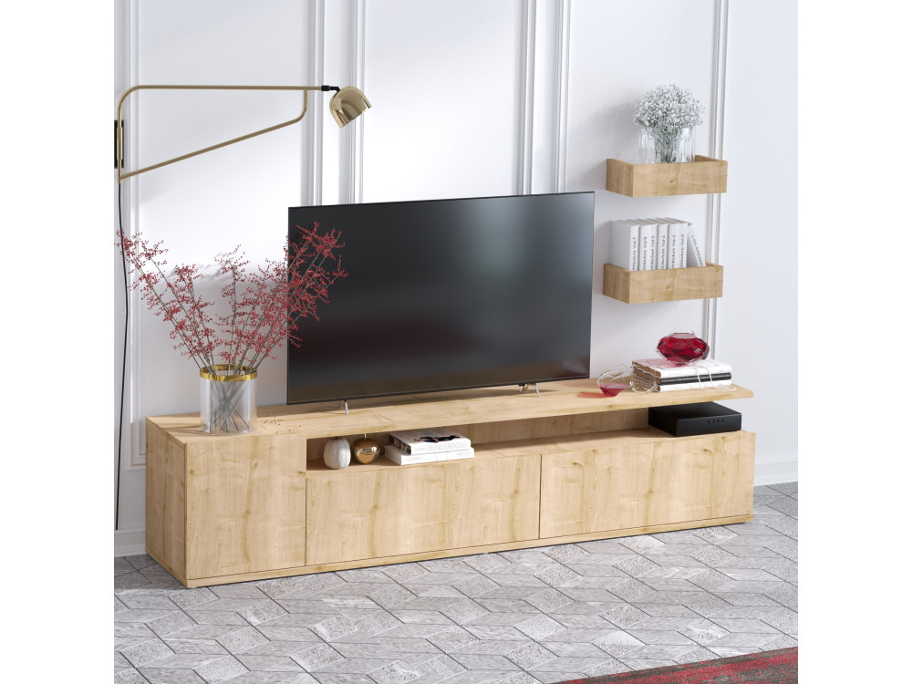 Houten TV-meubel "Alika" - 180 x 35 x 45 cm - Eik