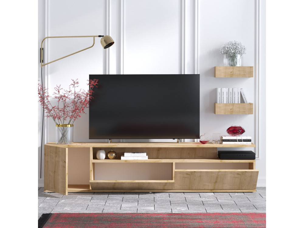Houten TV-meubel "Alika" - 180 x 35 x 45 cm - Eik