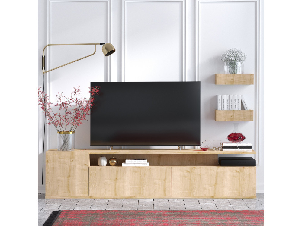 Houten TV-meubel "Alika" - 180 x 35 x 45 cm - Eik