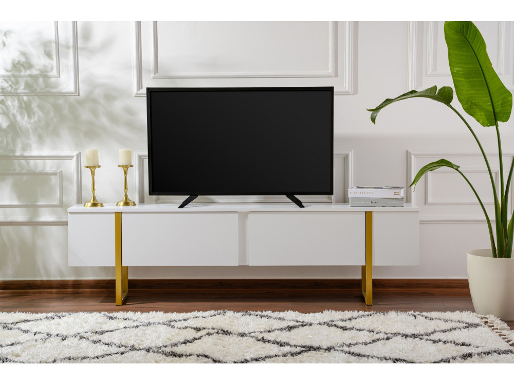 Houten TV-meubel "Serenity" - 180 x 29 x 50 cm - Wit
