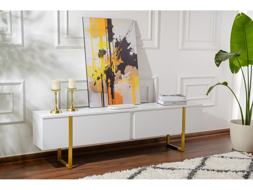 Houten TV-meubel "Serenity" - 180 x 29 x 50 cm - Wit
