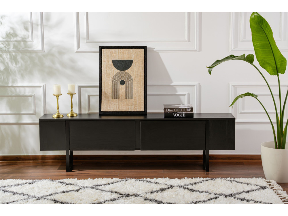 Houten TV-meubel "Serenity" - 180 x 29 x 50 cm - Zwart