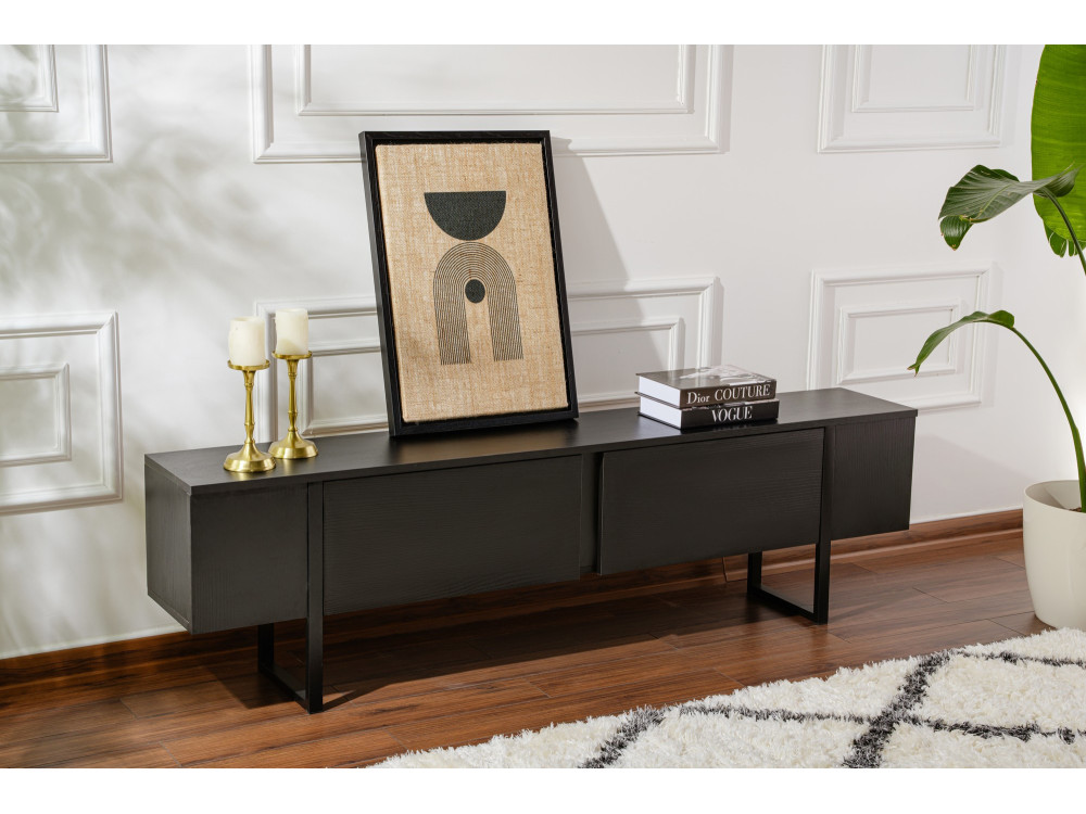 Houten TV-meubel "Serenity" - 180 x 29 x 50 cm - Zwart