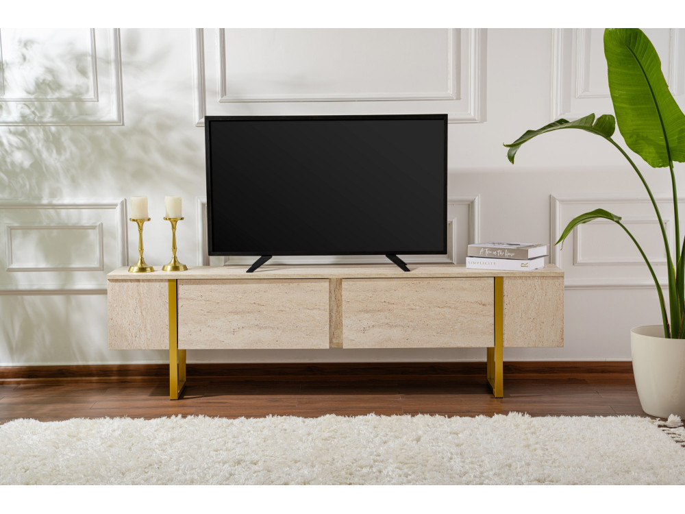 Houten TV-meubel "Serenity" 180 x 30 x 50 cm - Travertin