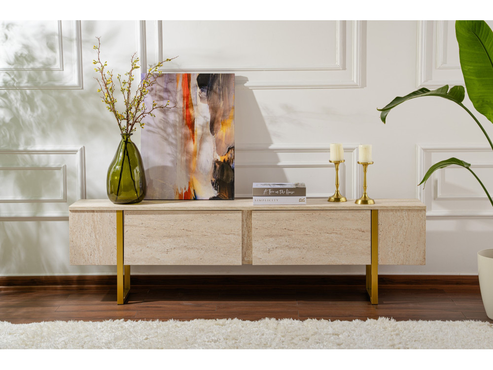 Houten TV-meubel "Serenity" 180 x 30 x 50 cm - Travertin