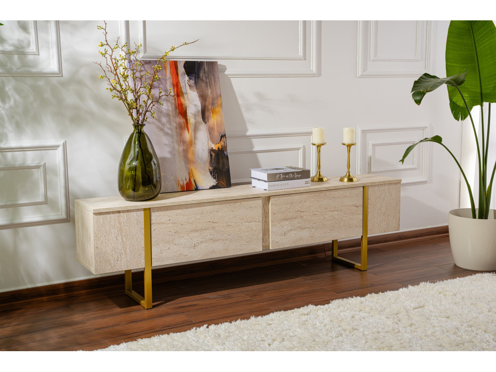 Houten TV-meubel "Serenity" 180 x 30 x 50 cm - Travertin