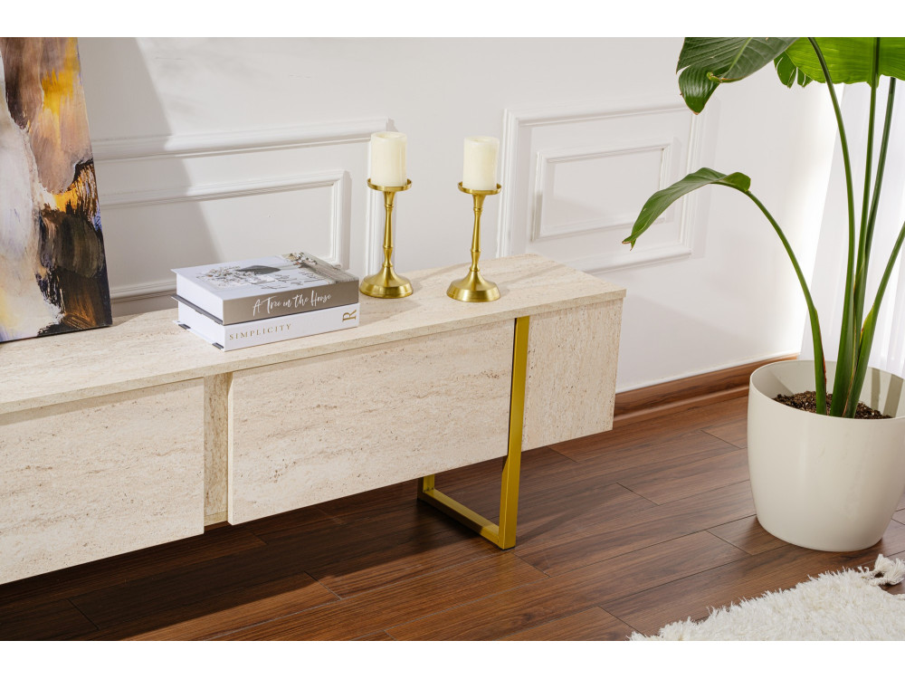 Houten TV-meubel "Serenity" 180 x 30 x 50 cm - Travertin