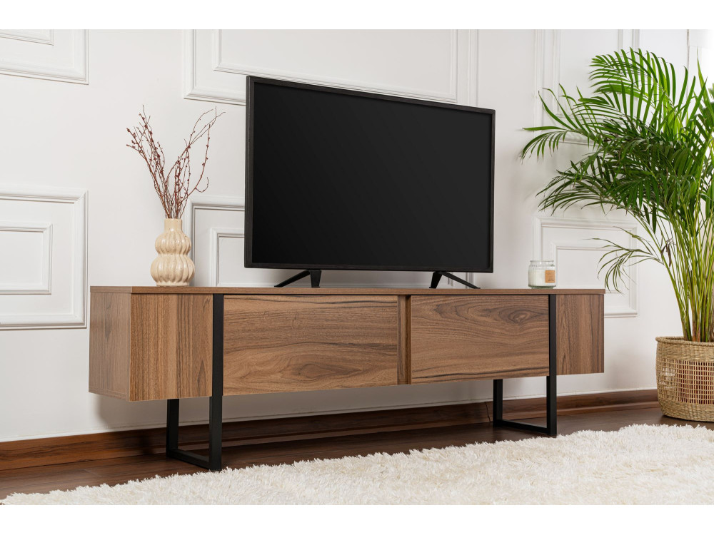 Houten TV-meubel "Serenity" 180 x 30 x 50 cm - Notelaar