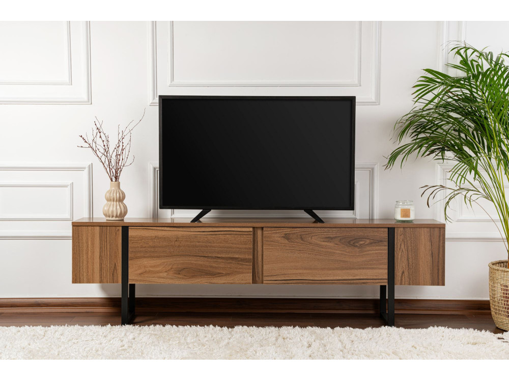 Houten TV-meubel "Serenity" 180 x 30 x 50 cm - Notelaar