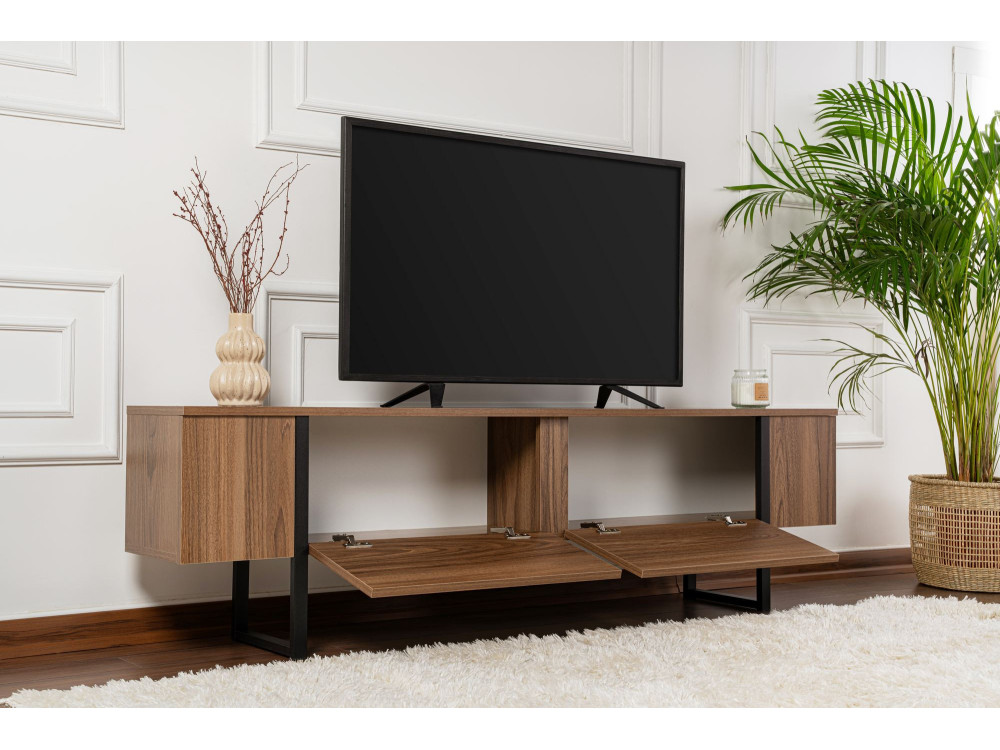 Houten TV-meubel "Serenity" 180 x 30 x 50 cm - Notelaar