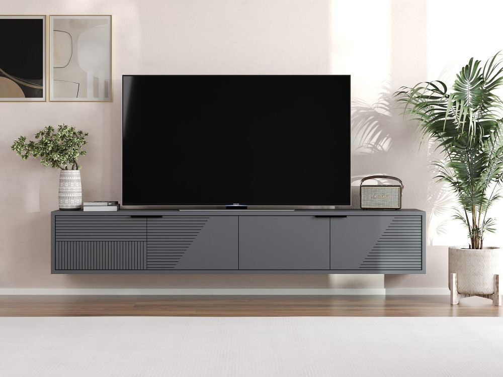 Houten TV-meubel "Parla" 180 x 30 x 30 cm - Antraciet