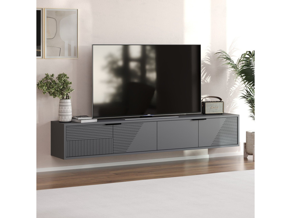Houten TV-meubel "Parla" 180 x 30 x 30 cm - Antraciet