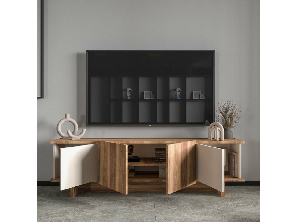 Diana" houten TV-meubel 180 x 33 x 50 cm - Beige