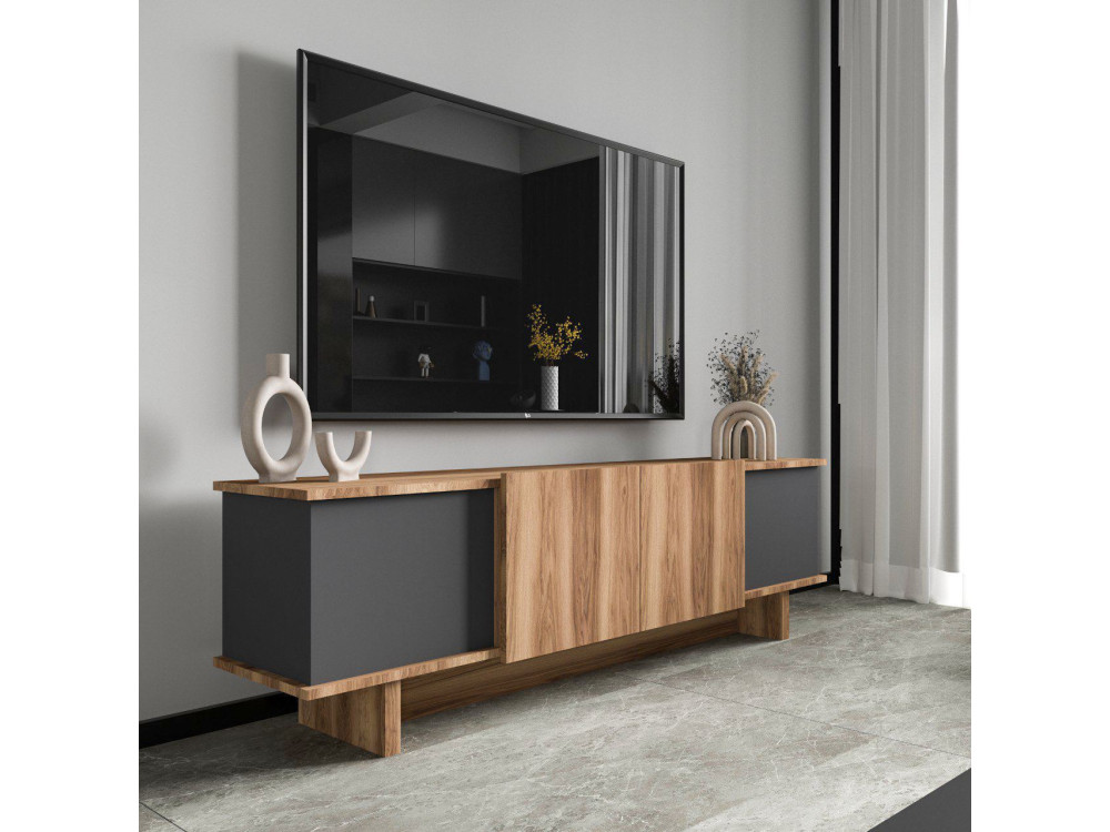 Diana" houten TV-meubel 180 x 33 x 50 cm - Antraciet