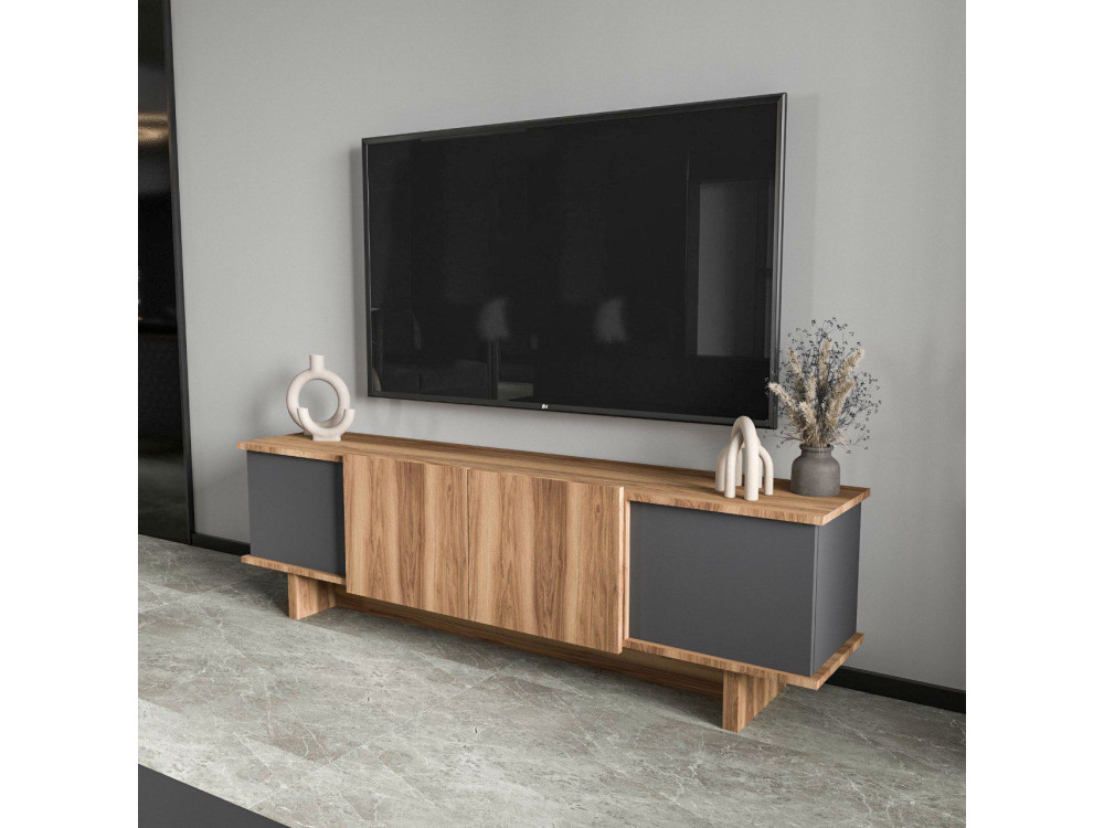 Diana" houten TV-meubel 180 x 33 x 50 cm - Antraciet