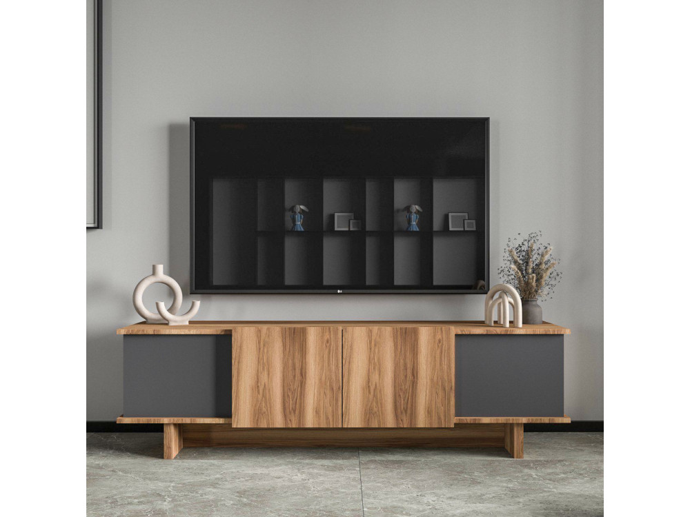 Diana" houten TV-meubel 180 x 33 x 50 cm - Antraciet