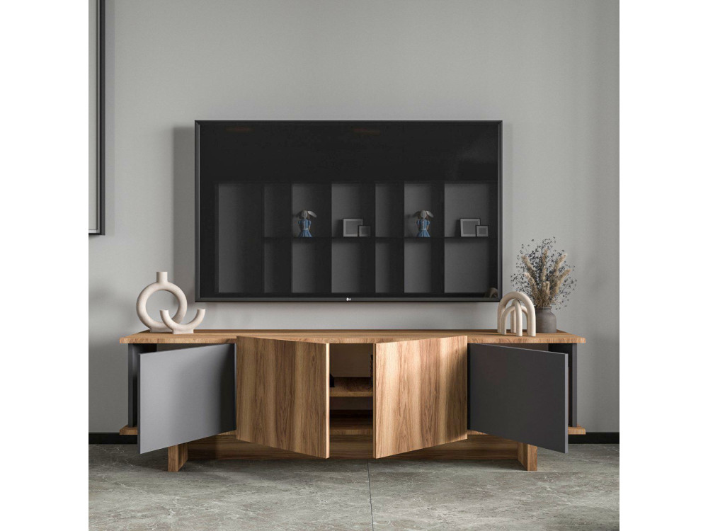 Diana" houten TV-meubel 180 x 33 x 50 cm - Antraciet