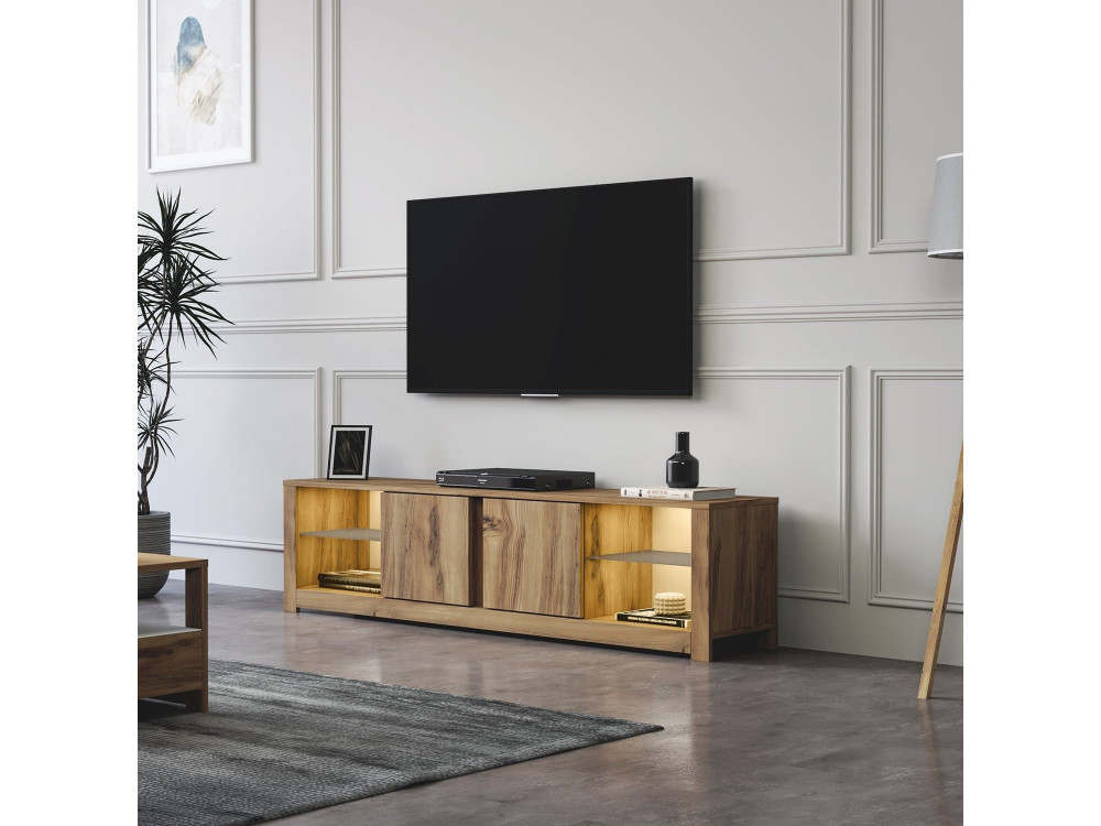 Houten TV-meubel "Aydos" 180 x 35 x 45 cm - Eik