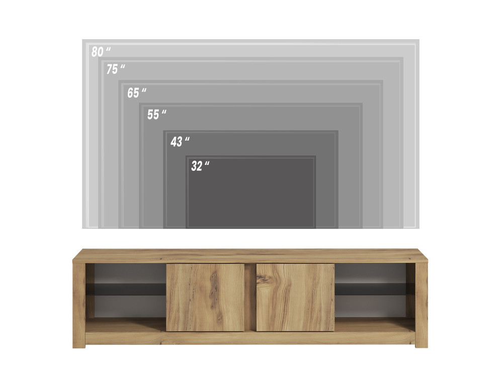 Houten TV-meubel "Aydos" 180 x 35 x 45 cm - Eik