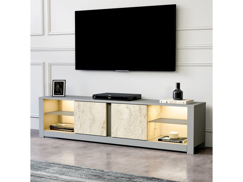 Houten TV-meubel "Aydos" 180 x 35 x 45 cm - Grijs