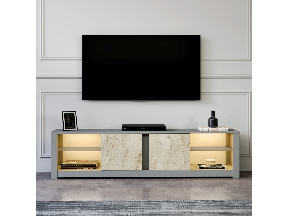 Houten TV-meubel "Aydos" 180 x 35 x 45 cm - Grijs