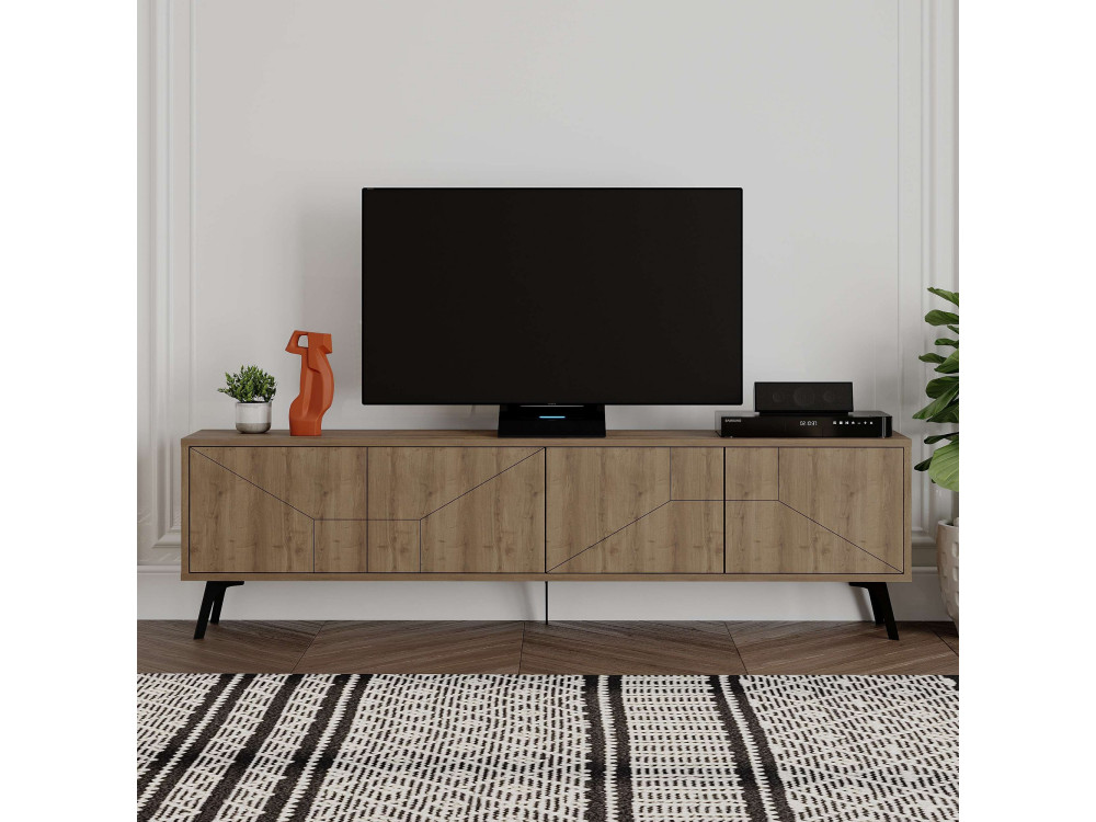 Houten TV-meubel "Dune" - 180 x 29 x 50 cm - Bruin