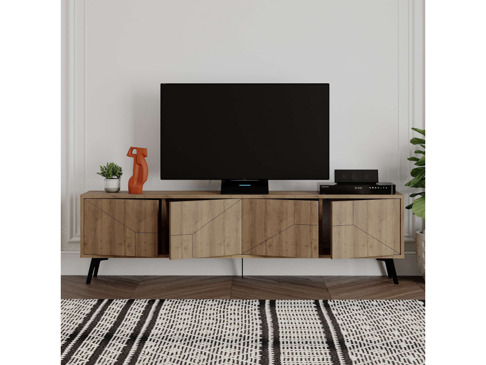 Houten TV-meubel "Dune" - 180 x 29 x 50 cm - Bruin