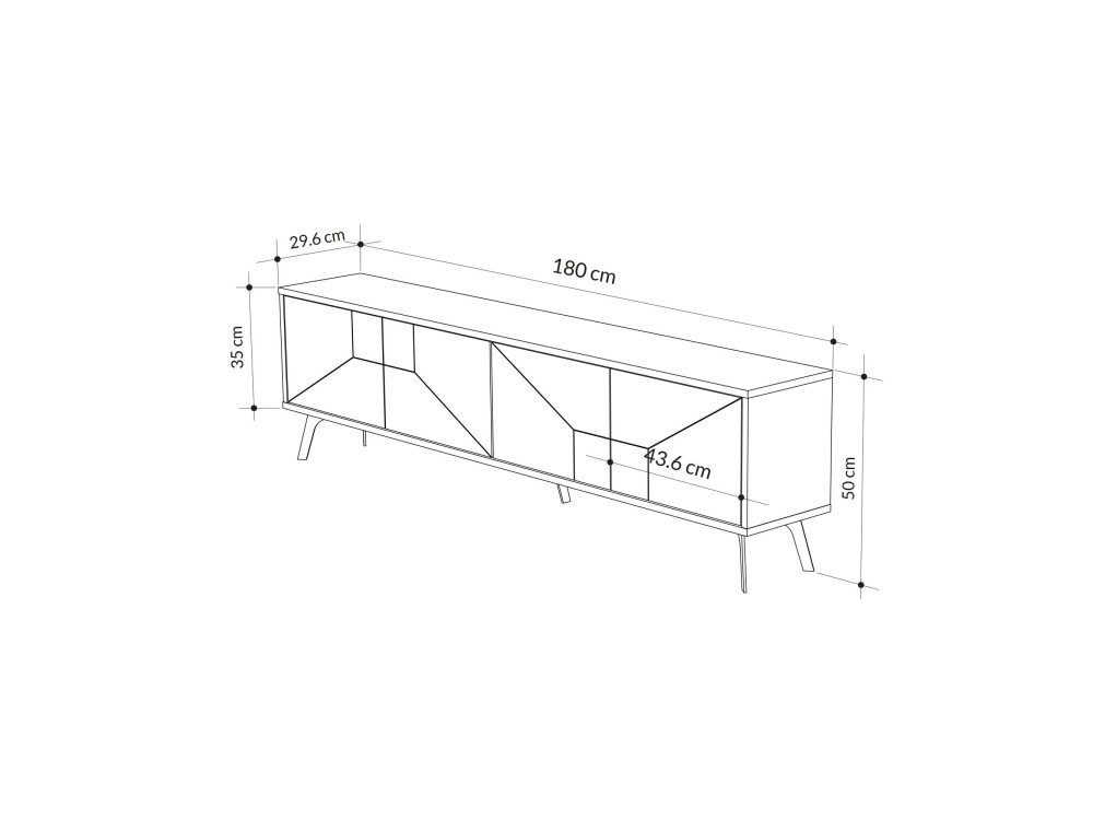 Houten TV-meubel "Dune" - 180 x 29 x 50 cm - Beige