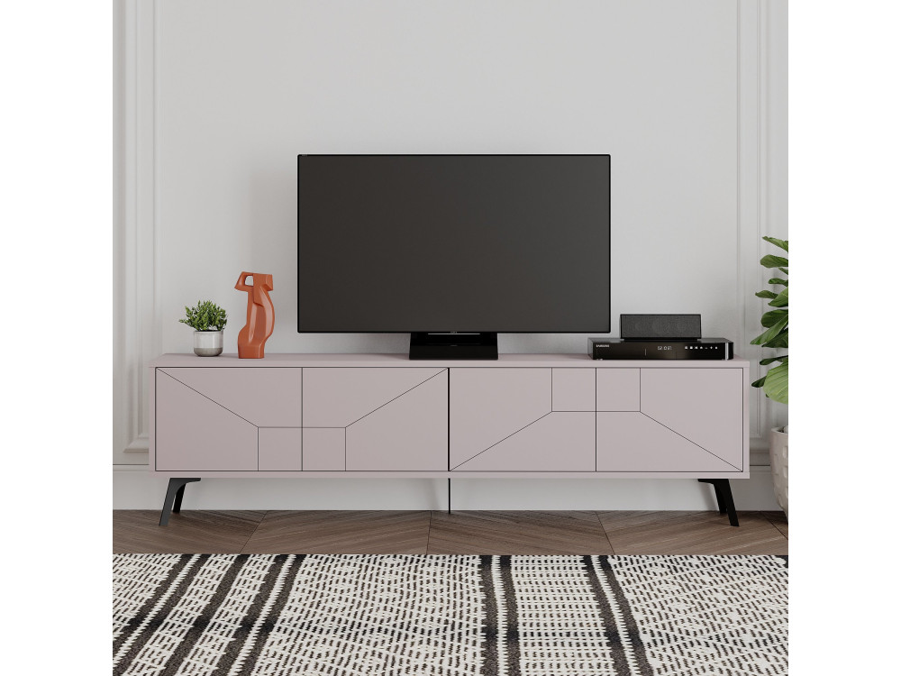 Houten TV-meubel "Dune" - 180 x 29 x 50 cm - Licht mokkabruin
