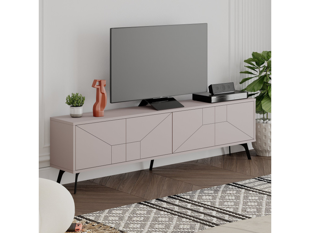Houten TV-meubel "Dune" - 180 x 29 x 50 cm - Licht mokkabruin