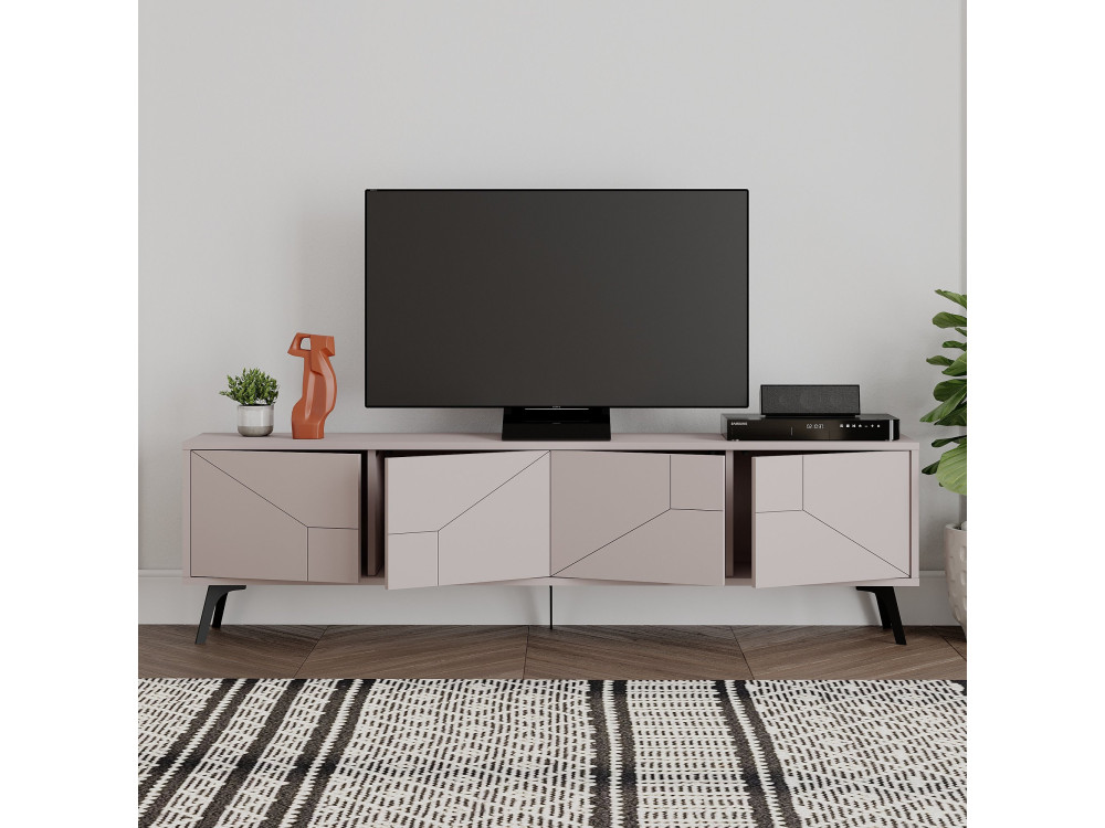 Houten TV-meubel "Dune" - 180 x 29 x 50 cm - Licht mokkabruin