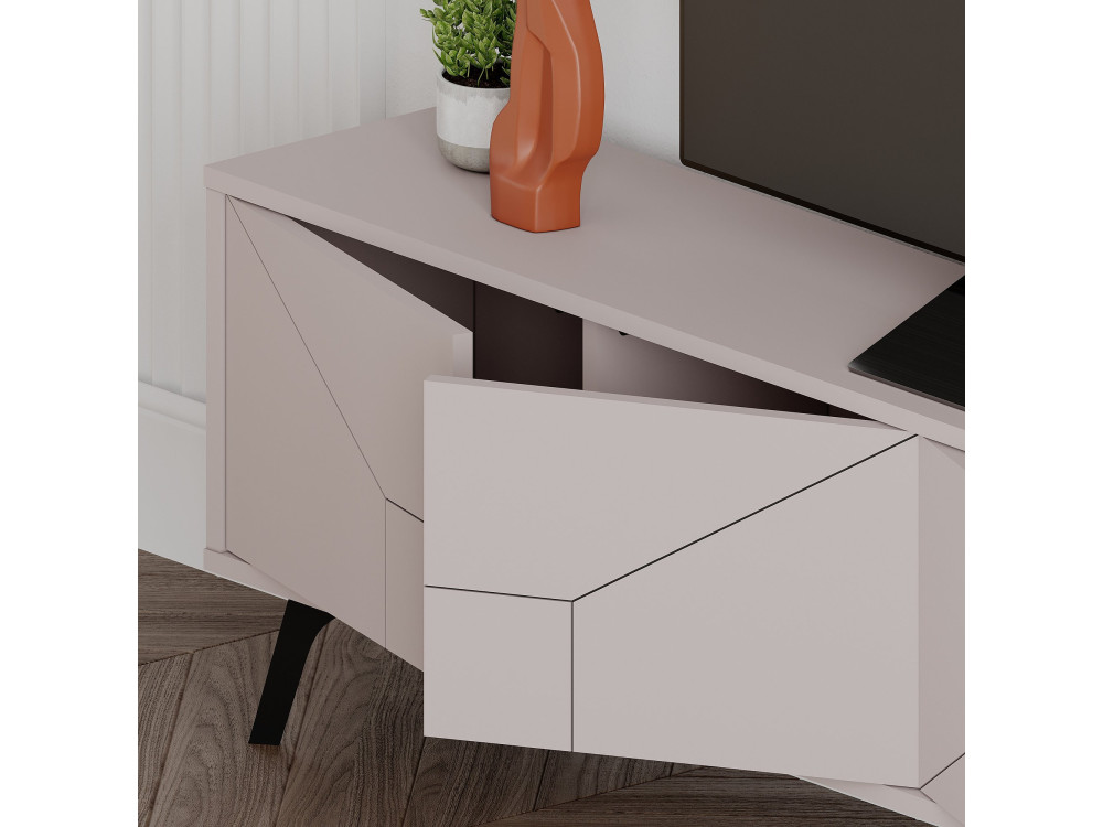Houten TV-meubel "Dune" - 180 x 29 x 50 cm - Licht mokkabruin