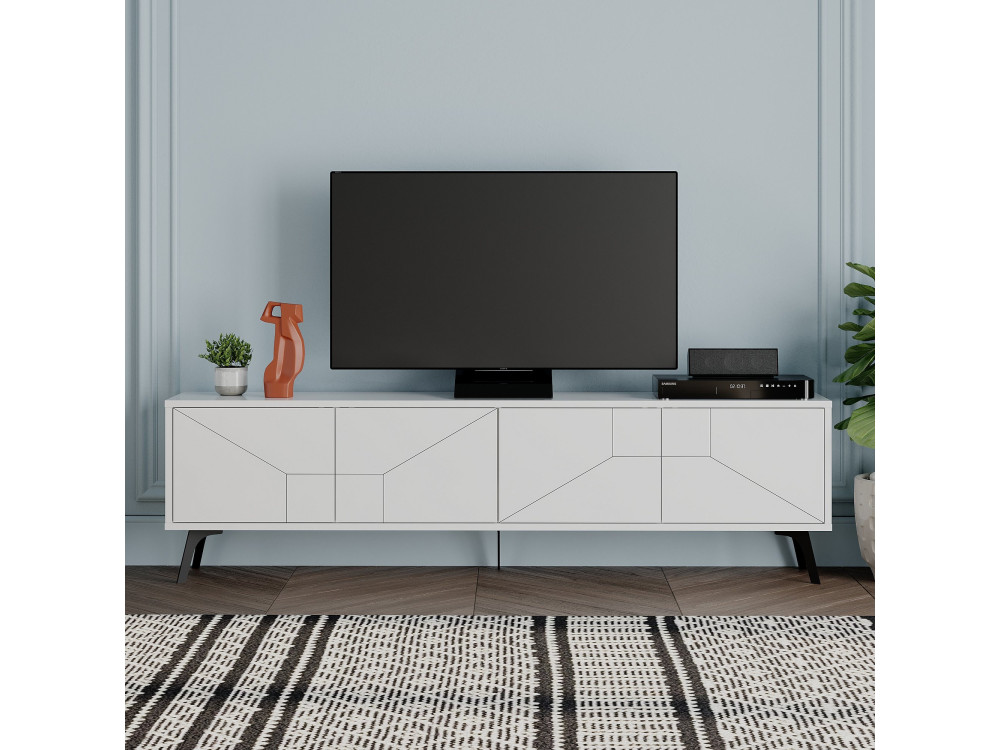 Houten TV-meubel "Dune" - 180 x 29 x 50 cm - Wit